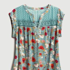Daniel Rainn Taravel Crochet Detail Knit Top